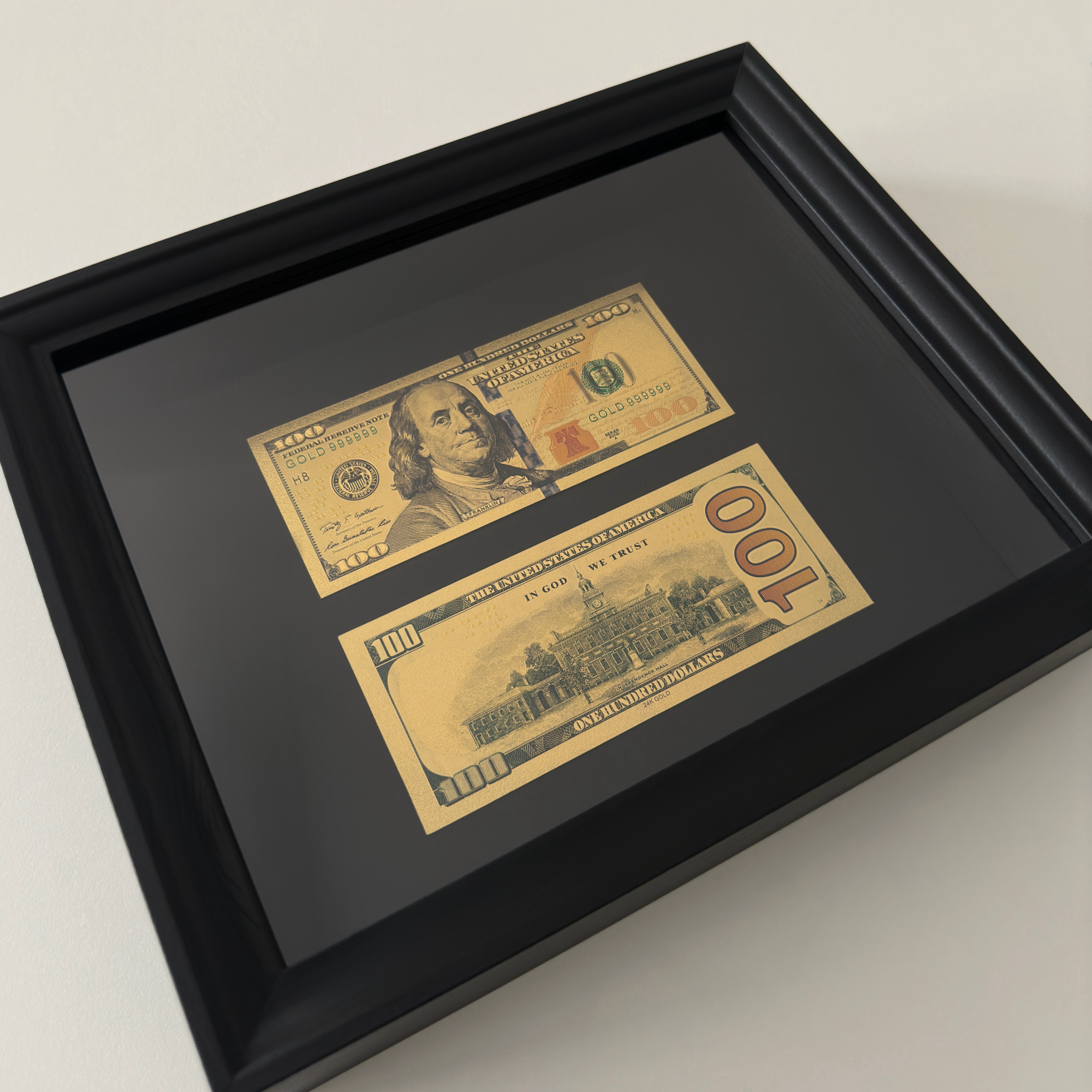 Maney Frame DOUBLE GOLDEN DOLLAR MONEY FRAME - Dollar Frame, Euro Frame – LUXART ...
