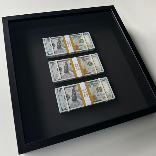 TRIPLE DOLLAR STACK FRAME 2 MONEY FRAME - LUXART STUDIO