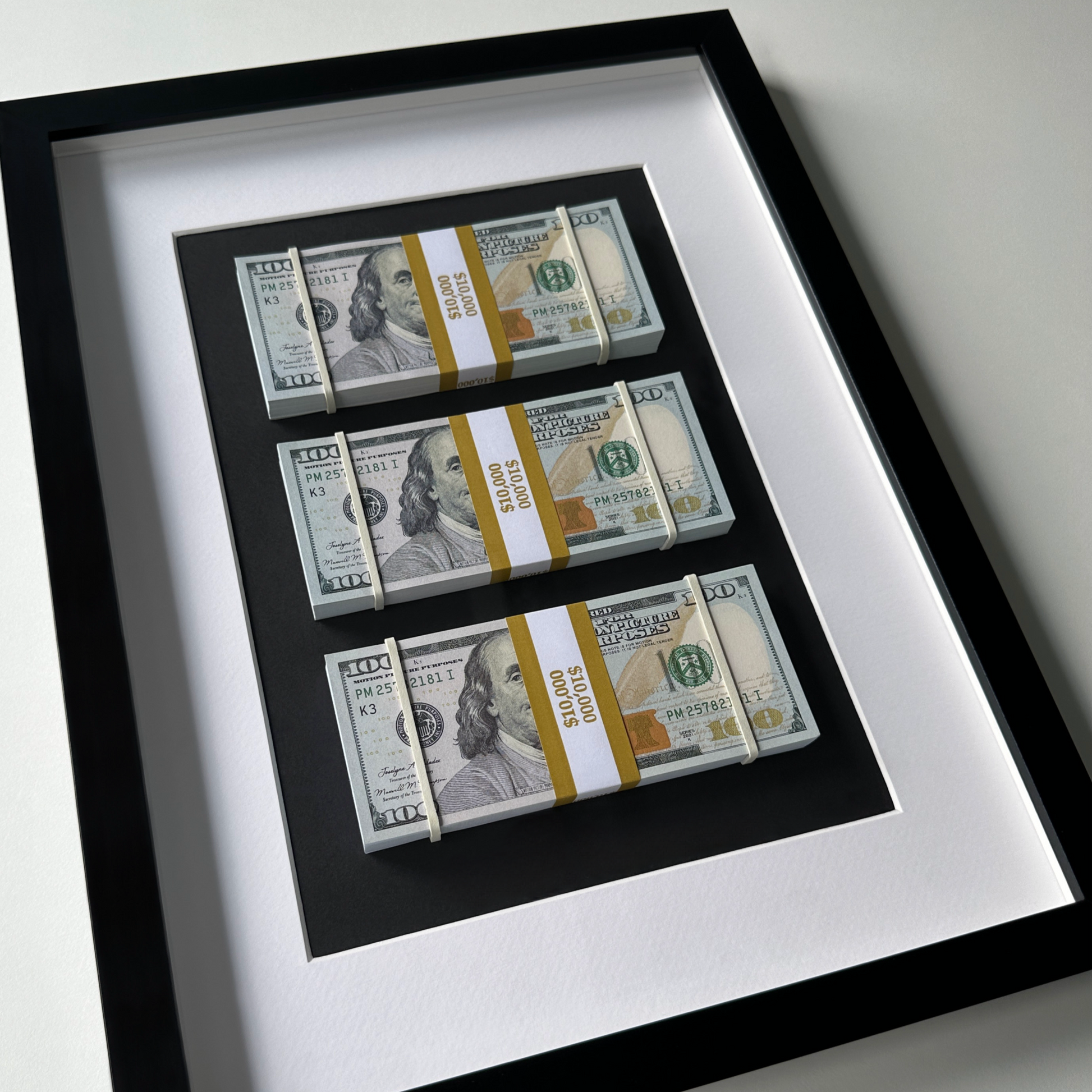 TRIPLE DOLLAR STACK FRAME 1 MONEY FRAME - LUXART STUDIO