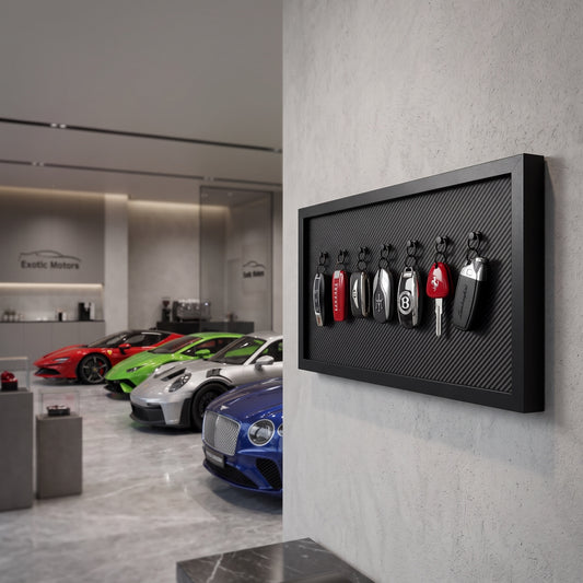 7 car key frame with seven premium car keys by LUXART designer frame