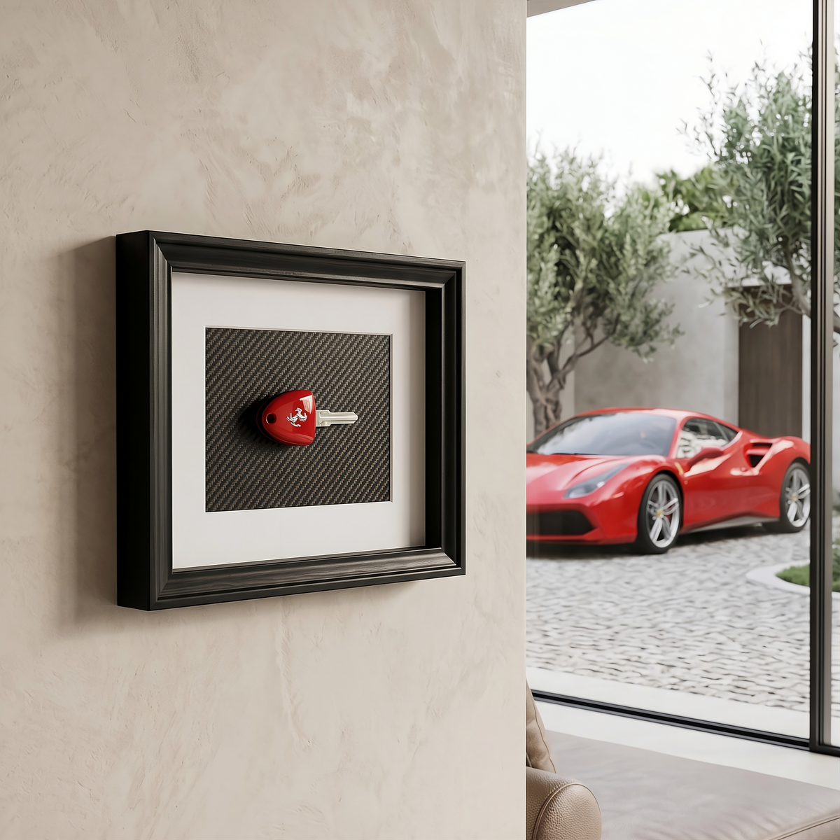 Carbon car key frame V2 with decorative car key design frame by LUXART