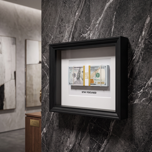 Stay Focused Dollar Frame V1 luxury money frame with decorative dollar bills designer frame