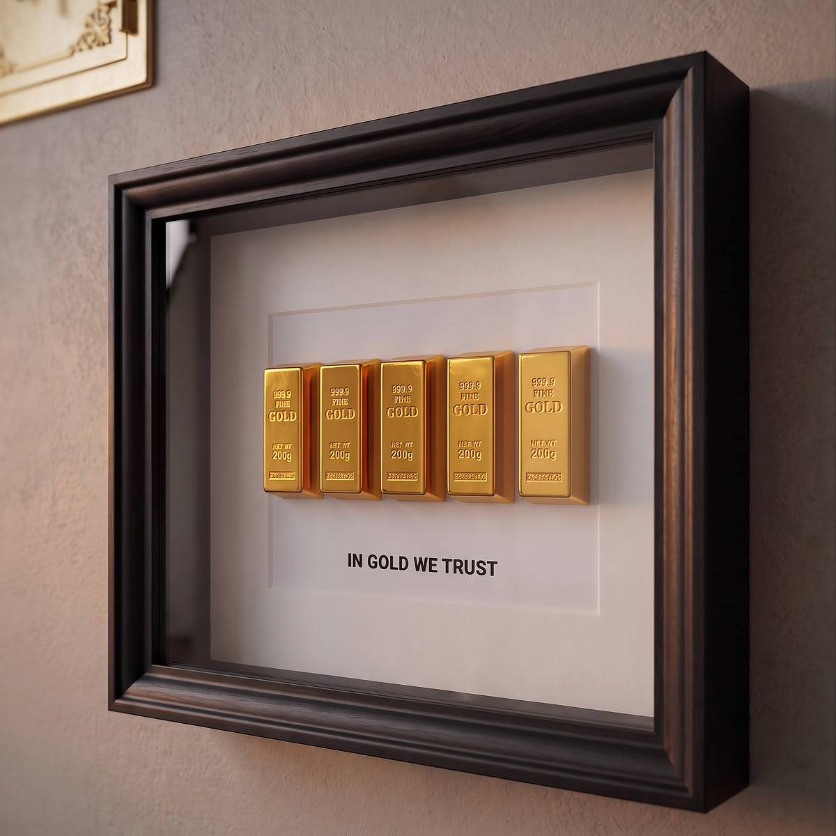 IN GOLD WE TRUST FRAME V2 | luxury Gold Frame with decorative gold bars designer frame