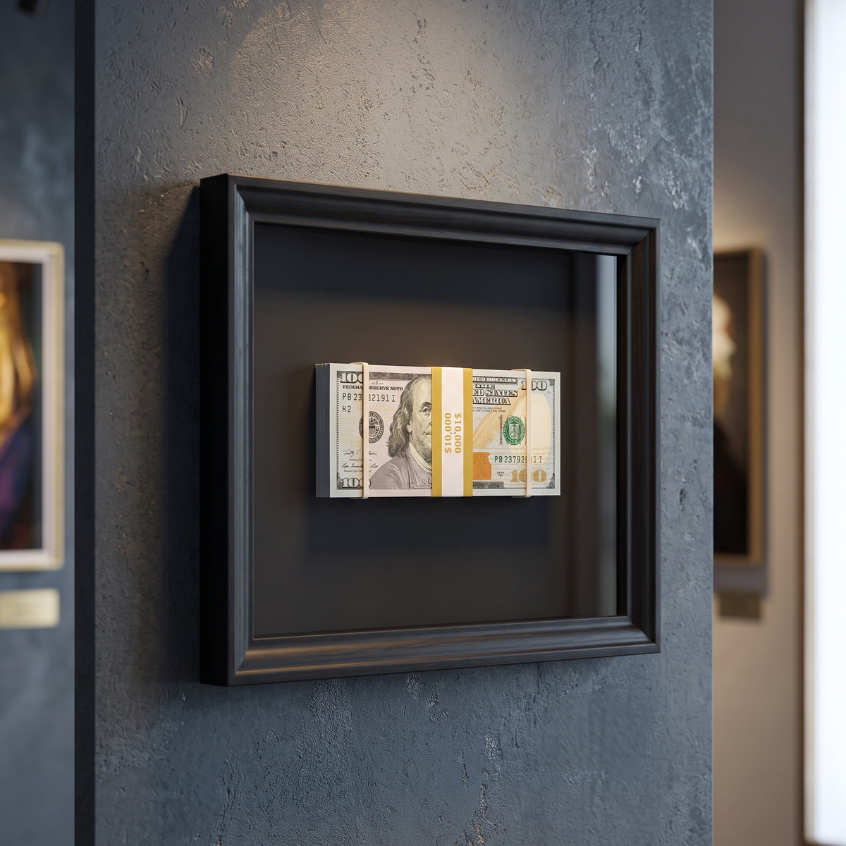 DOLLAR STACK FRAME luxury Dollar Money Frame by LUXART designer frame